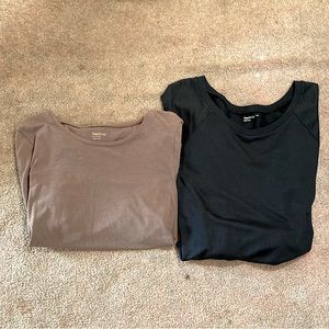 GapBody Long Sleeve Bundle (Mauve Top and Navy Sweater) - Large